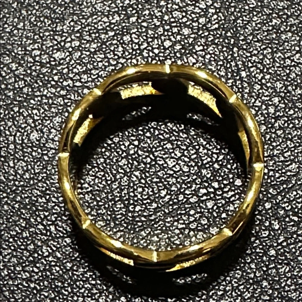 Gold-Tone Urban Style Chain Link Stainless Steel Ring